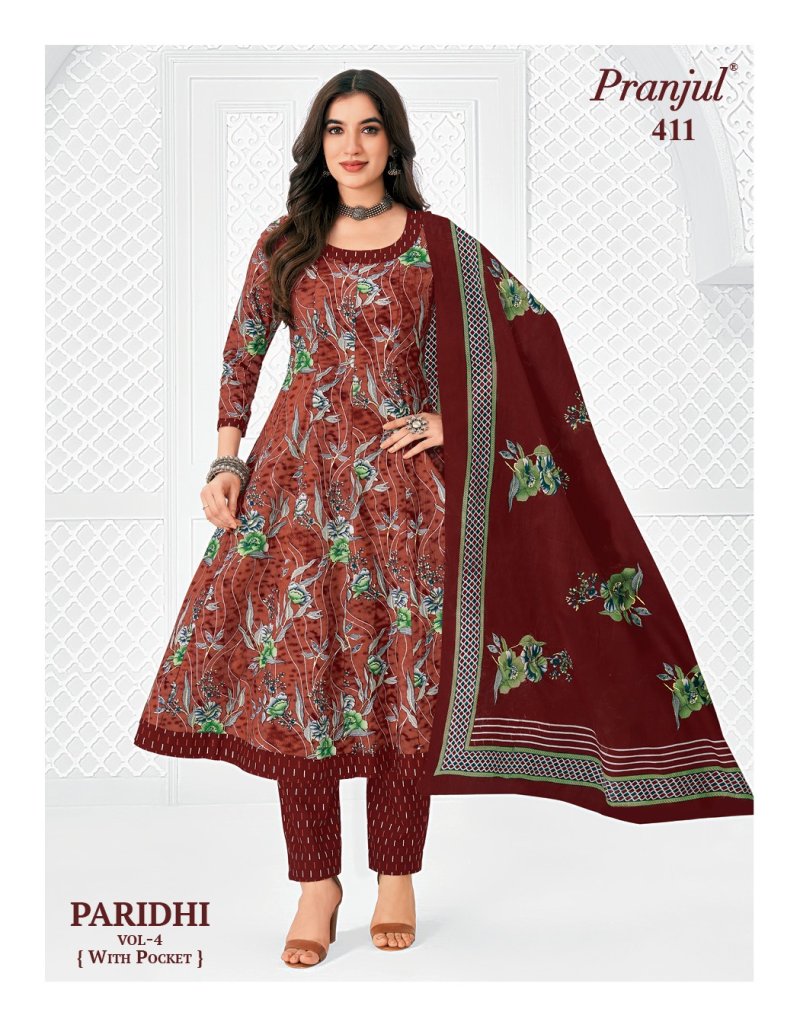 Paridhi Vol 4 By Pranjul Cotton Printed Anarkali Suits
